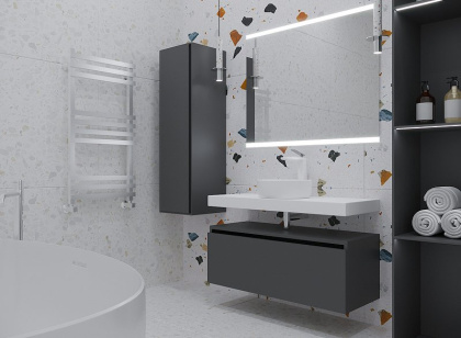 Ящик под столешницу 80см АНТРАЦИТ глянец VALLESSI UNO-S 897-080-A glossy Boheme