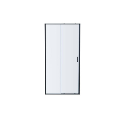 AQ ARI RA 12020BL Душевая дверь двухэлементная, раздвижная1200x2000 профиль черный, стекло прозрачное