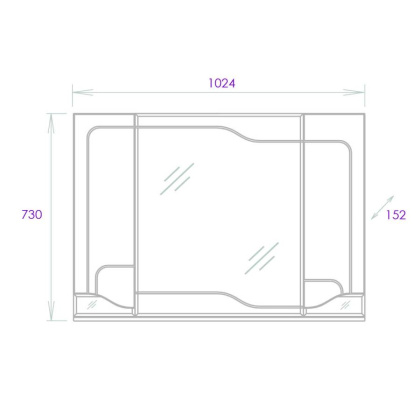 Шкаф-зеркало Onika Веронэлла 105 белый