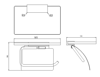 Держатель туалетной бумаги с полкой RUSH Edge (ED77131) Держатель туалетной бумаги с полкой RUSH Edge (ED77131)