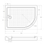 Акриловый поддон CEZARES TRAY-A-RH-120/80-550-15-W-R