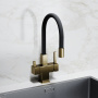 Смеситель для кухни SANCOS Arno с возможностью подключения фильтра для воды, цвет брашированное золото, арт. SC4005BG