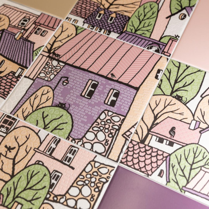 Декор 2 OS\A225\5009 Городок Белый (20см*20см*6,9мм) (10шт/0,4м2) , шт