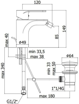Смеситель для биде Paffoni Green GR135CR Смеситель для биде Paffoni Green GR135CR
