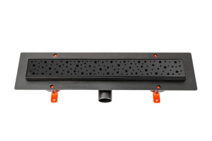 Душевой лоток 35 см Creto Quadro CRE-350 QB с решеткой, черный Душевой лоток 35 см Creto Quadro CRE-350 QB с решеткой, черный