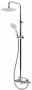 LEAF-CVDA-23-01 Душевая стойка телескопическая, с изливом с верхним и ручным душем, верхний душ диаметр 230 мм АБС пластик, исполнение хром