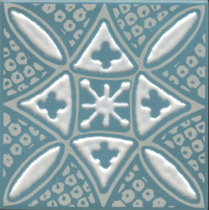 Декор Бахия 2 бирюзовый глянцевый 9,8x9,8x0,7