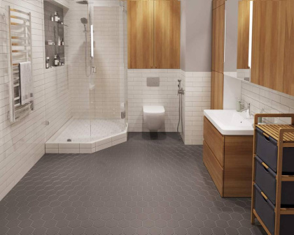 Керамическая мозаика Hexagon Big Grey Matt 95x110, Geometry