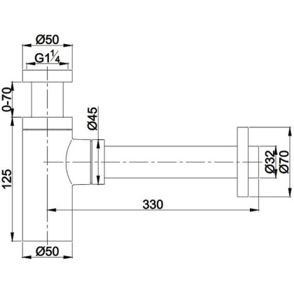 Сифон для умывальника декоративный A186BR (бронза)
