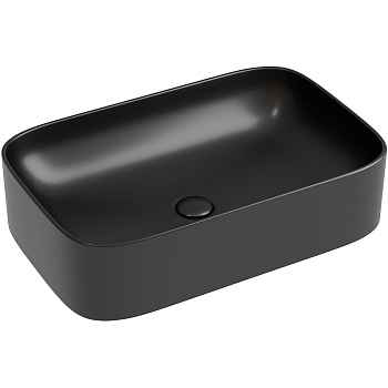 Умывальник чаша накладная прямоугольная (цвет Черный Матовый) Element 605*380*122мм