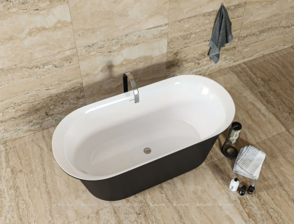 Акриловая ванна Aquanet Family Smart 170x78 88778 Gloss Finish черный глянец