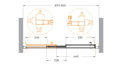 Душевая дверь в нишу CEZARES MOLVENO-BF-3