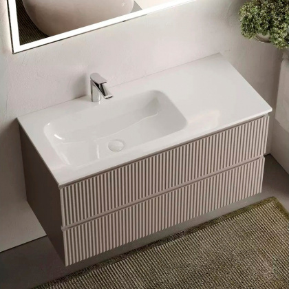 Тумба подвесная SANCOS Snob R левая 995х445х500, c двумя ящиками оснащенными доводчиками, Doha Soft, арт.SNR100LSM