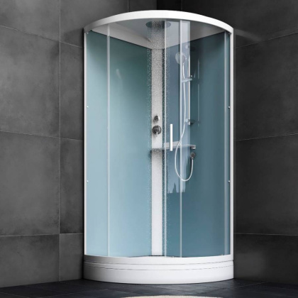 W88C-401-090WT X-Joy кабина душевая  90x90, 1/4 круга,  профиль белый, стекло прозрачное W88C-401-090WT X-Joy кабина душевая  90x90, 1/4 круга,  профиль белый, стекло прозрачное
