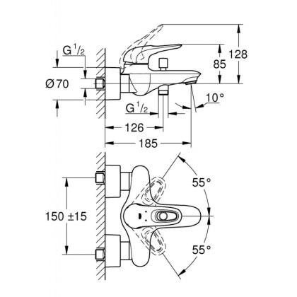 Смеситель для ванны Grohe Eurostyle New 33591003 хром Смеситель для ванны Grohe Eurostyle New 33591003 хром