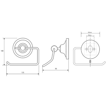 Держатель туалетной бумаги Bemeta Retro bronze 144112027, Бронза