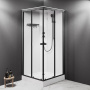 W94C-403-090BT X-Joy Square кабина душевая  90x90,  профиль мат.черный, стекло прозрачное