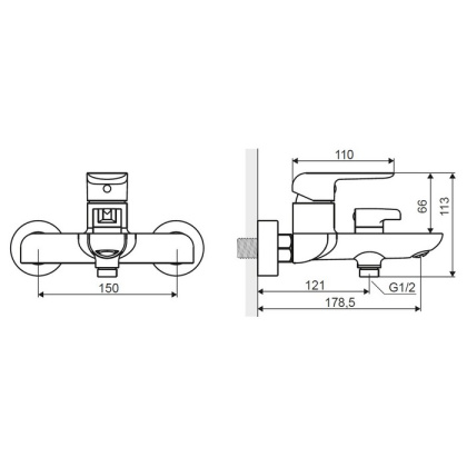 Смеситель для ванны EXCELLENT Clever ARAC.4105CR (хром) Смеситель для ванны EXCELLENT Clever ARAC.4105CR (хром)