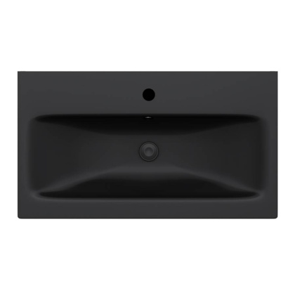 M90WCC0752BM GEM, Раковина мебельная, керамическая, 75 см, встроенная, цвет: Черный матовый
