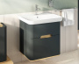 Шкаф  Sento с раковиной, с 2 ящиками, 65 см, с LED подсветкой, цвет матовый антрацит ( ножки 61069 заказываются отдельно )