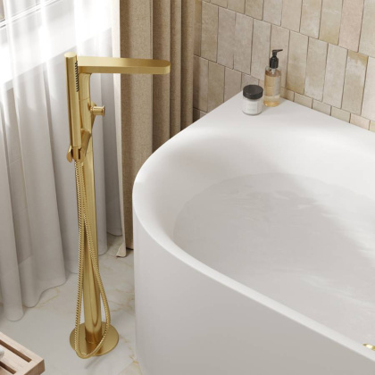 Смеситель WasserKRAFT Schunter 8221 для ванны матовое золото Смеситель WasserKRAFT Schunter 8221 для ванны матовое золото