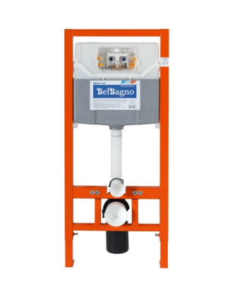 Комплект 2 в 1  Система инсталляции для унитазов BelBagno BB001-120  с кнопкой смыва BB014-SR-BIANCO