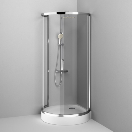 W83G-333-095CT Like Round 95 Душевое ограждение Like Round 95x95,  стекло прозрачное, проф Хром глян