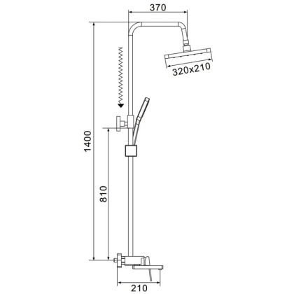 Душевая стойка со смесителем Shevanik S68 S6826