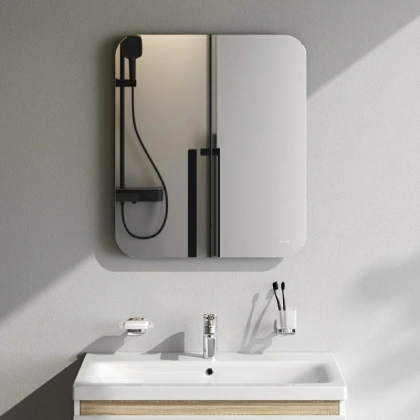 Зеркало с подсветкой в ванную закругленное AM.PM X-Joy M85MOX10601S1 сенсорное, 70х60х3,5 см