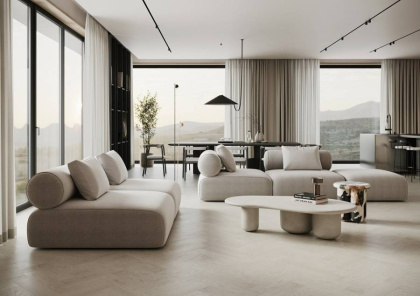 Кварцевый паркет Quartz Parquet Штучный паркет Дуб Песочный, 44-408, 5/0,6 мм