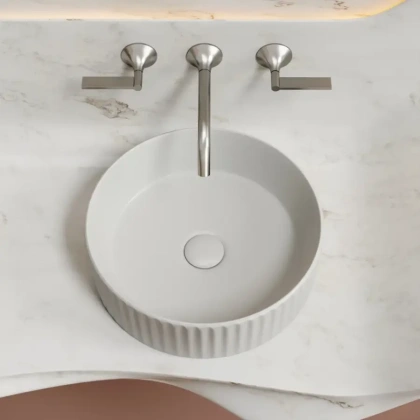 Умывальник чаша накладная круглая (цвет Серый Матовый) Element 360*360*115мм