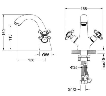 Смеситель Timo Nelson 1911/03F для раковины, черный матовый