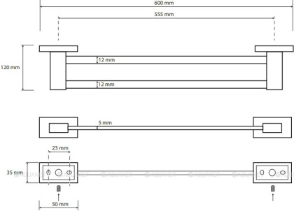 Держатель для полотенец Bemeta Plaza 118104052 (60 см) Держатель для полотенец Bemeta Plaza 118104052 (60 см)
