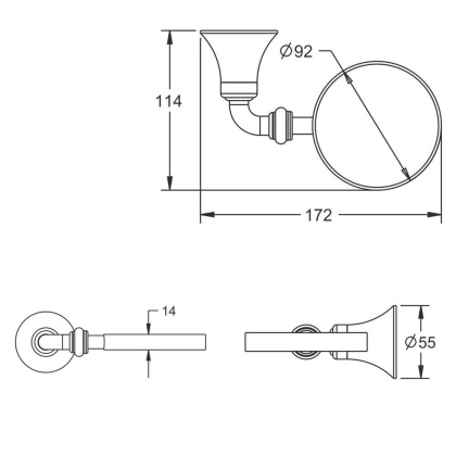 Ершик для унитаза, RG1200 Rose, Хром