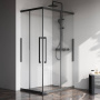 W84G-403-12080-BТ Душевое ограждение Func Square Slide 120х80, Черный, прозрачное