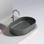 Умывальник чаша накладная овальная (цвет Темный Антрацит Матовый) Element 608*385*122мм