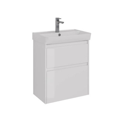 Тумба Lemark COMBI 60см под 1 раковину, подвесная/напольная, 2 ящика, цвет корпуса, фасада: Белый глянец Тумба Lemark COMBI 60см под 1 раковину, подвесная/напольная, 2 ящика, цвет корпуса, фасада: Белый глянец