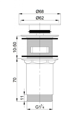Пробка "click-clack" к сифону для умывальника P706CR (хром)