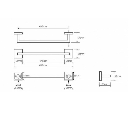 Держатель полотенца 655мм