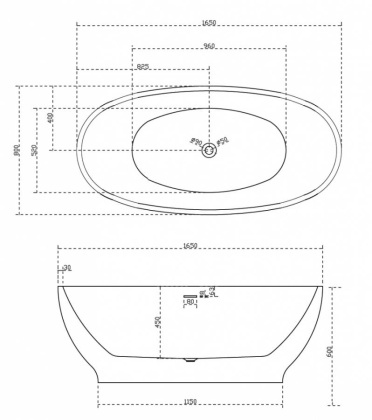 Акриловая ванна Abber 165х80 AB9207MB