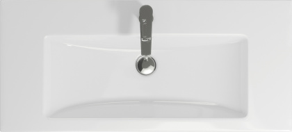 Прямоугольная мебельная раковина COMO с отверстием под смеситель, размером 100 см.