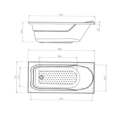 Ванна "Mila" 150x70