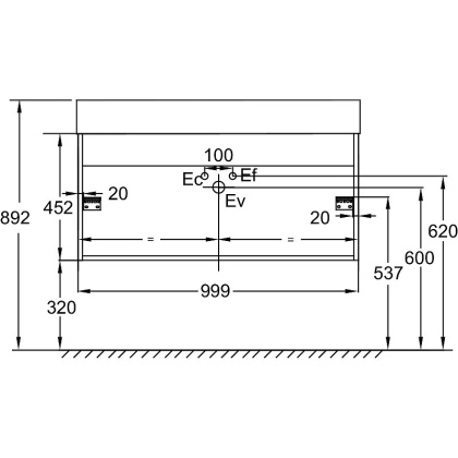Тумба EB1668-J5-J5 Jacob Delafon Vivienne  Белый размер (шгв) (99,9см*45,2см*45,2см) МДФ, шт