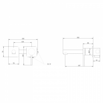 Смеситель ABBER Emotion AF8812 для раковины скрытого монтажа, хром