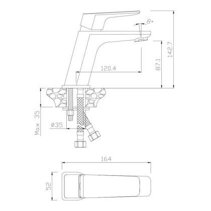 Смеситель д/раковины, ARAGON, арт. 10100AN Смеситель д/раковины, ARAGON, арт. 10100AN