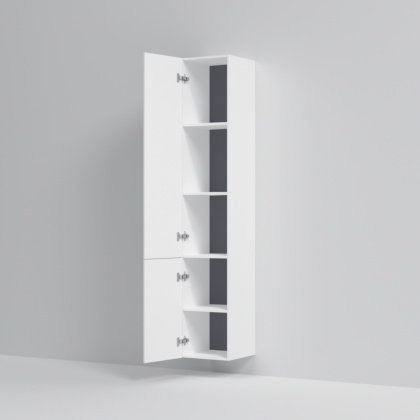 M90CHL0306WG GEM, шкаф-колонна, подвесной, левый, 30 см, двери, push-to-open, цвет: Белый, глянец