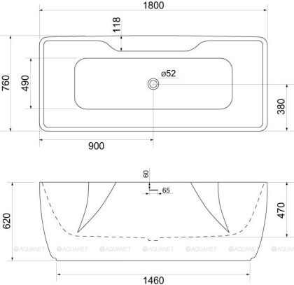 Акриловая ванна BELBAGNO BB110-180-76