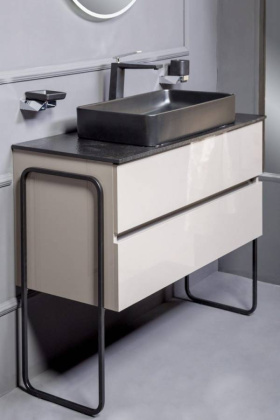 Тумба без раковины Vallessi 80*46cm АНТРАЦИТ глянец 2 полки 837-080-A glossy Boheme Тумба без раковины Vallessi 80*46cm АНТРАЦИТ глянец 2 полки 837-080-A glossy Boheme
