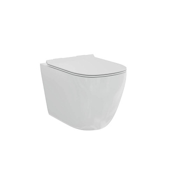 Унитаз подвесной безободковый Creto Logan L1 белый - (крышка в комплекте) 1001-001-L1W