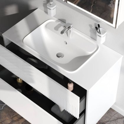 База под раковину с 2 ящиками, 68,5х100,2х48,9 см, белая, M8FFUX1002WM